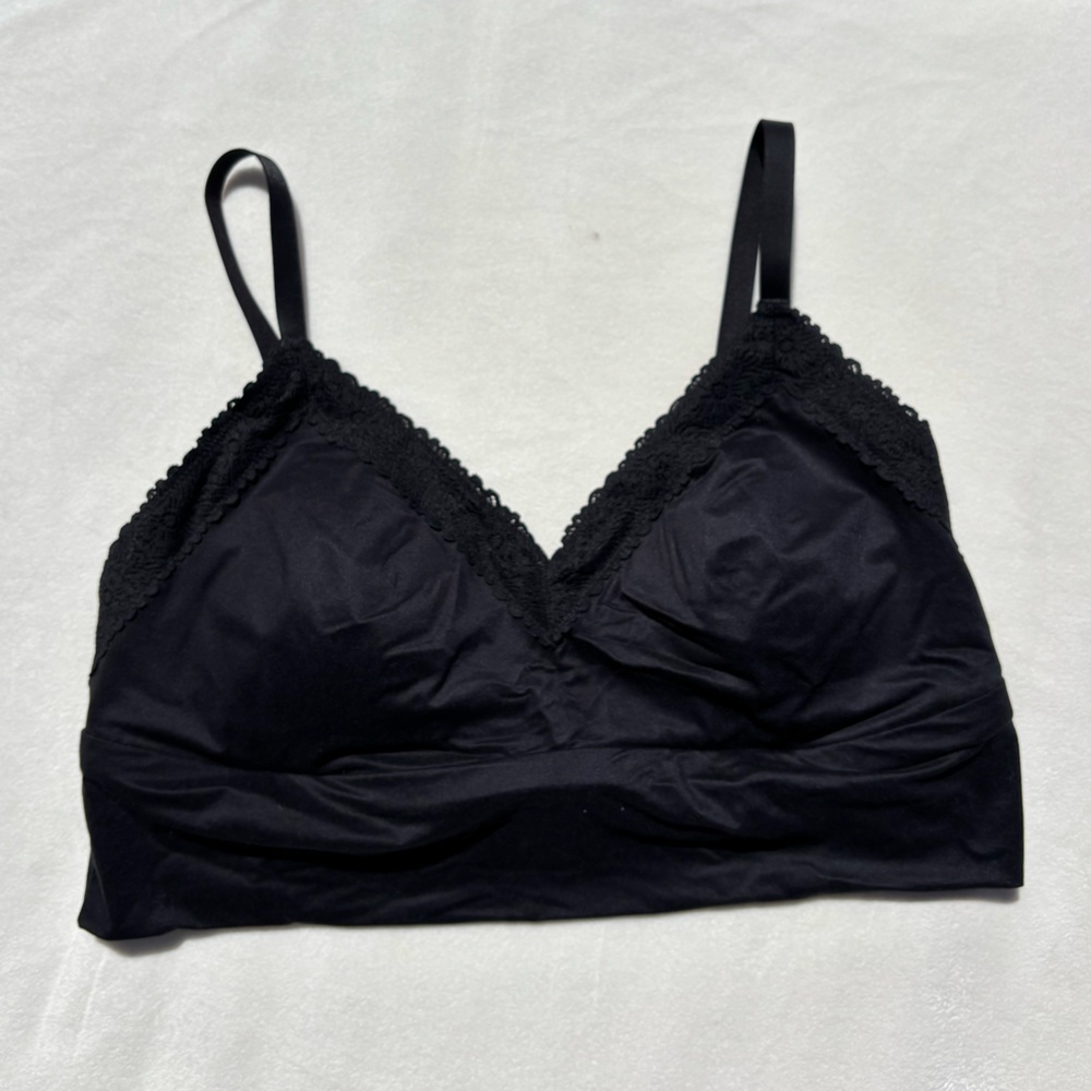 aerie Black Lace-Trim Bralette